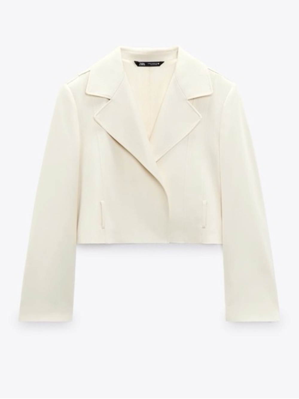 Zara Cropped Off-White Blazer Jacket